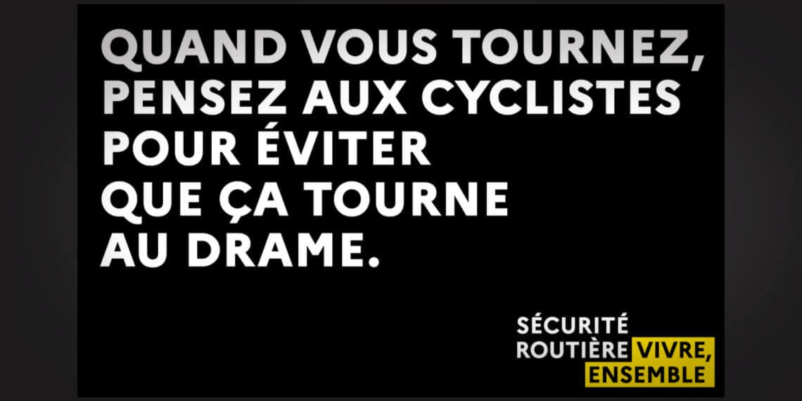 affiche campagne sécurité routière cyclistes