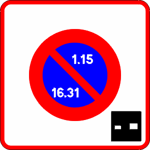 Direct Assurance - Panneau zone à stationnement unilatéral à alternance semi-mensuelle et à durée limitée