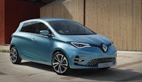 voiture électrique Renault Zoé bleue