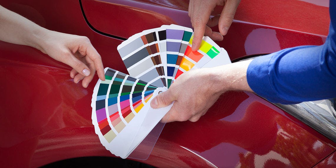 palette de couleurs pour voiture 