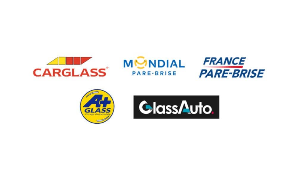 Logos Carglass, Mondial Pare-Brise, France Pare-Brise, A+ Glass, GlassAuto