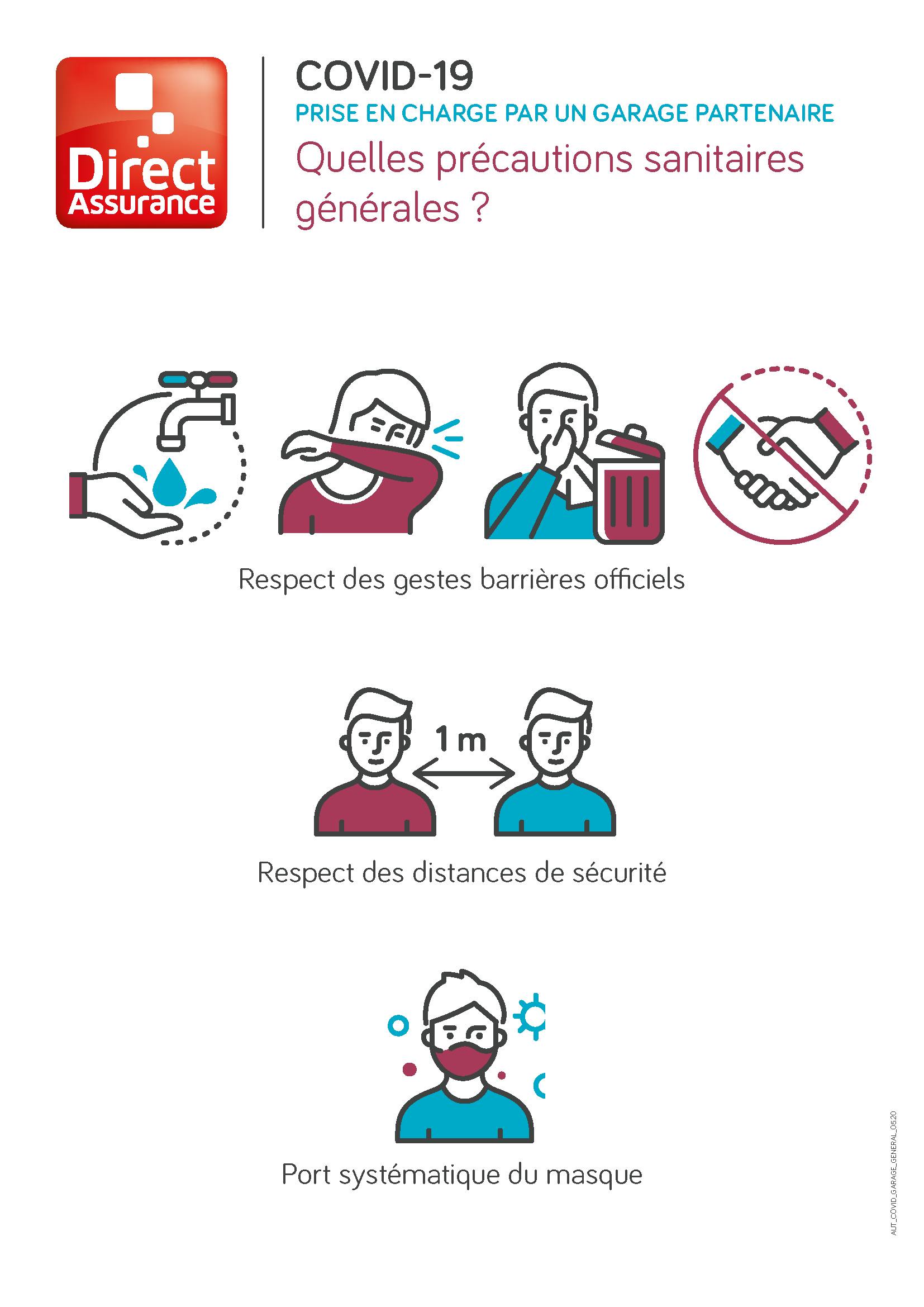 mesures sanitaires dans les garages partenaires Direct Assurance
