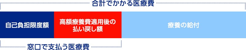 合計でかかる医療費。窓口で支払う医療費。