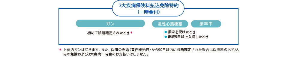 3大疾病保険料払込免除特約（一時金付）