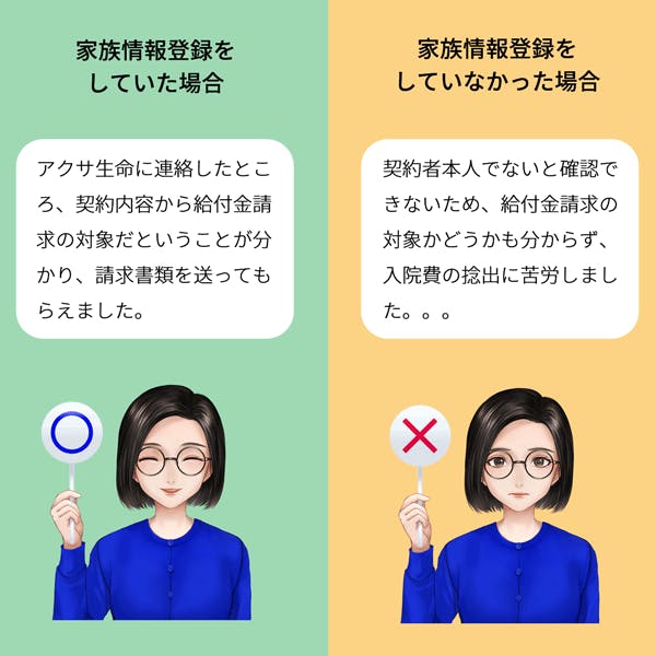 家族情報登録をしていた場合・していなかった場合