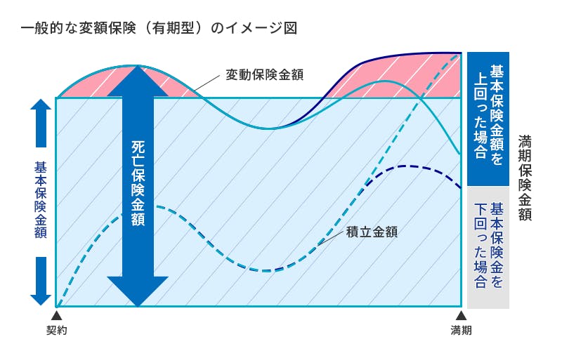 一般的な変額保険（有期型）のイメージ図