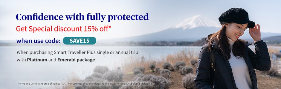 Special Discount 15% off when purchasing the outbound travel insurance, covers anywhere in the world with maximum coverage